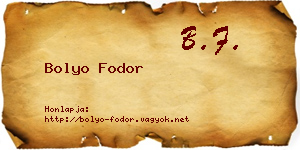 Bolyo Fodor névjegykártya